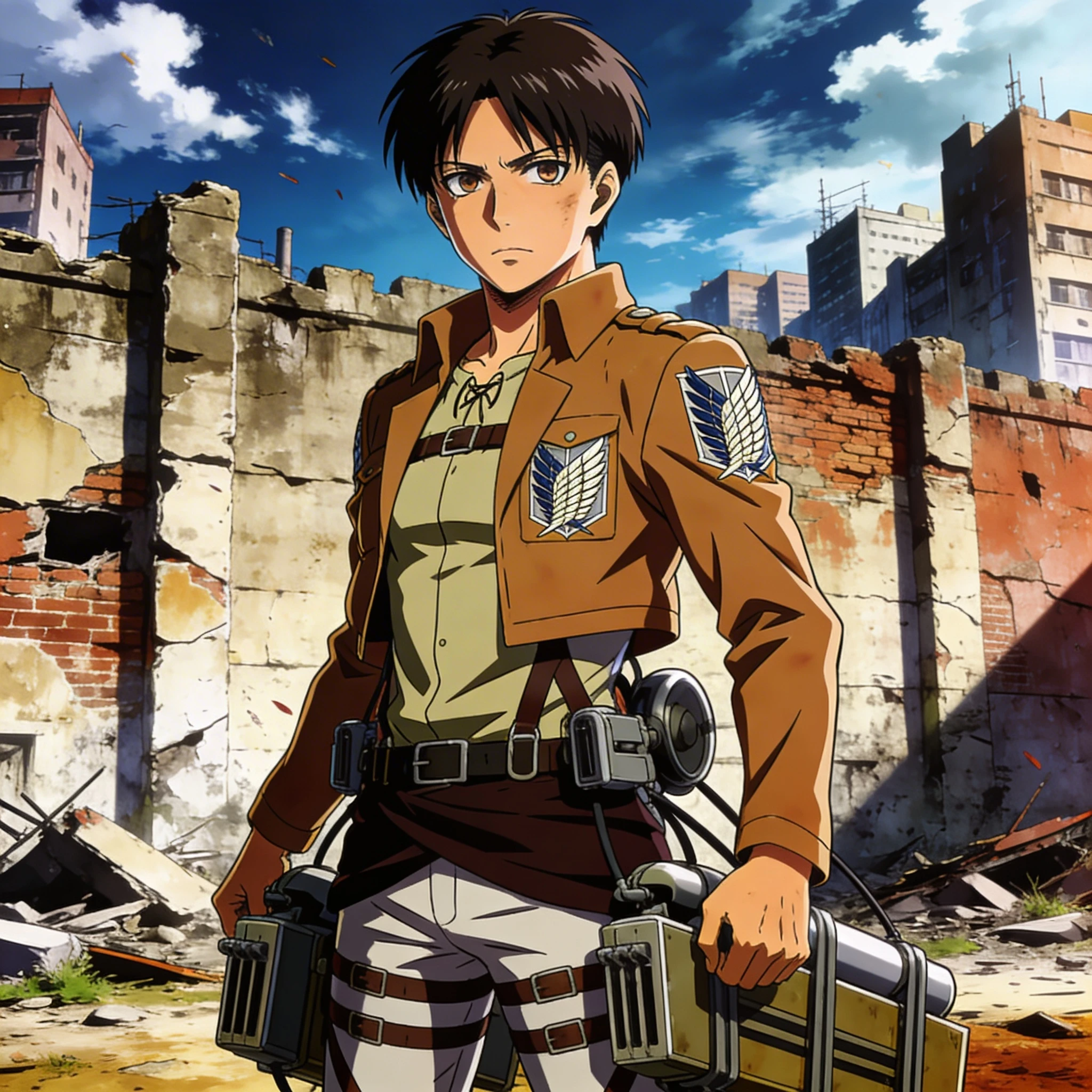 Аниме-герой в стиле «Shingeki no Kyojin» — Seedream 4.5 промт