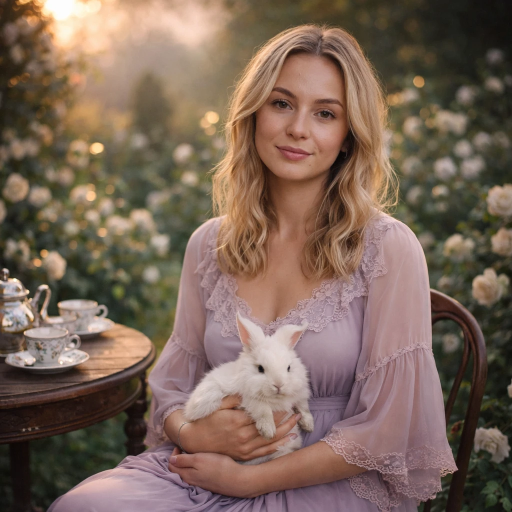 Чаепитие с белым кроликом — GPT Image 1.5 промт