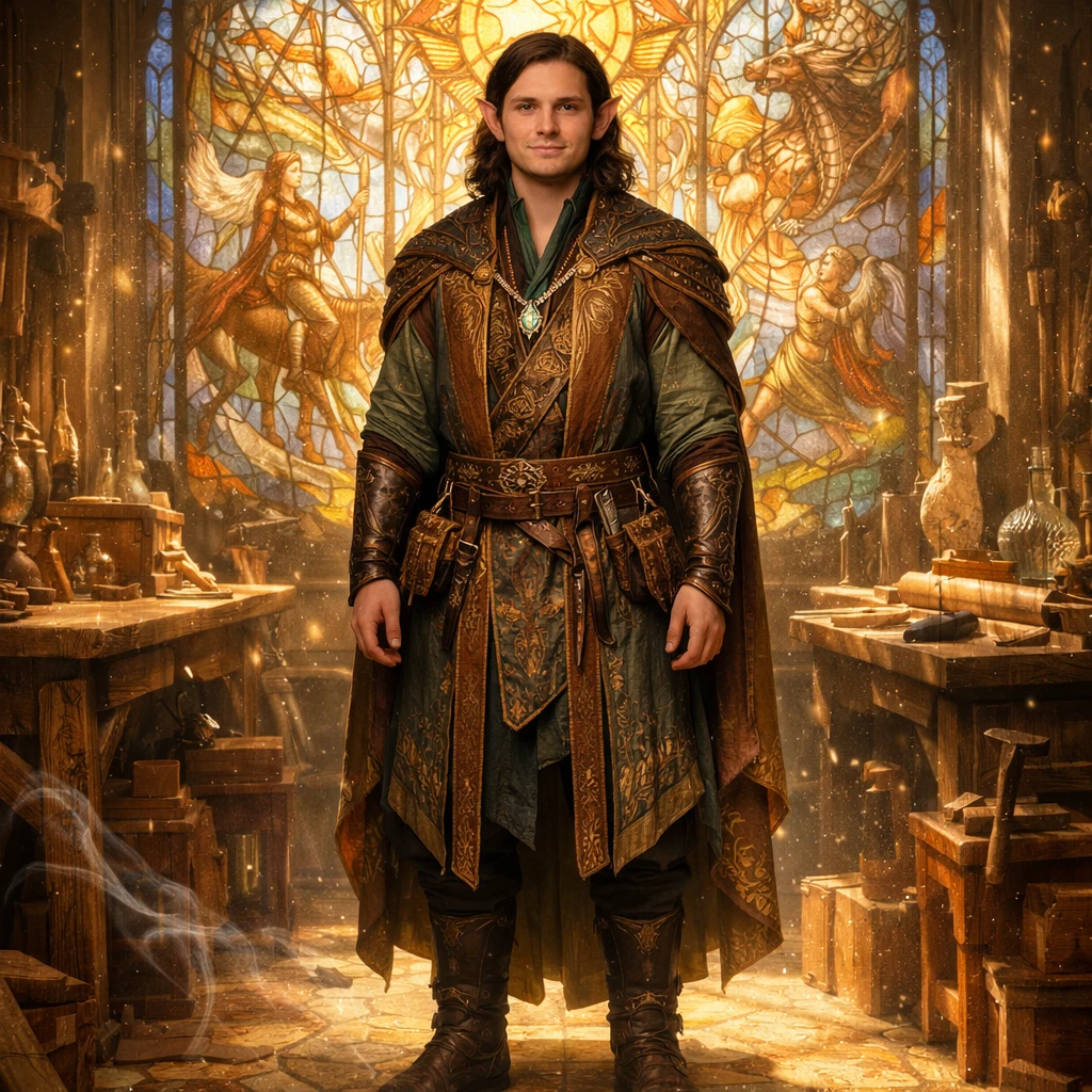 Эльфийский мастер витражей — GPT Image 1.5 промт