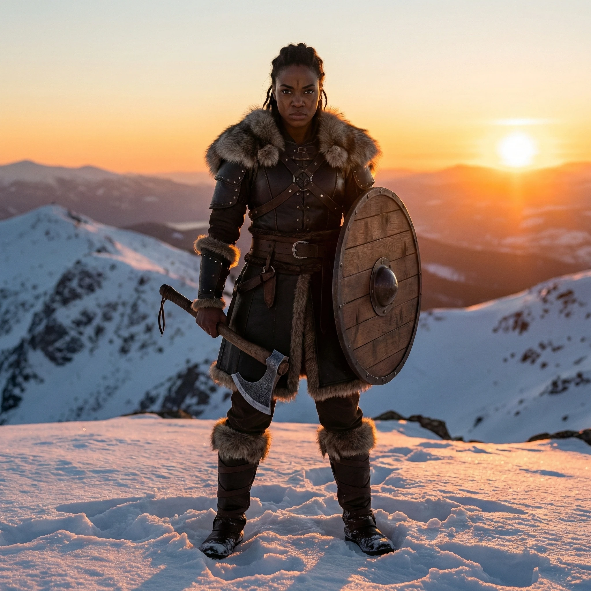 Эпический викинг в Скандинавских горах — Nano Banana Pro промт