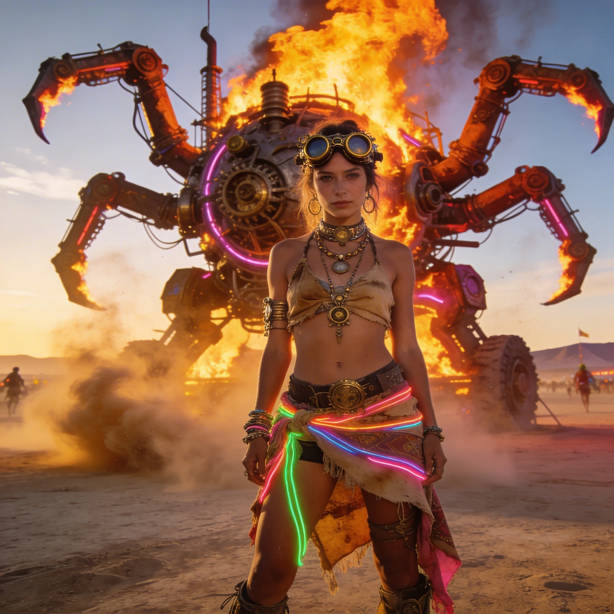 Фестиваль Burning Man: Техно-Кочевник — Seedream 4.5 промт