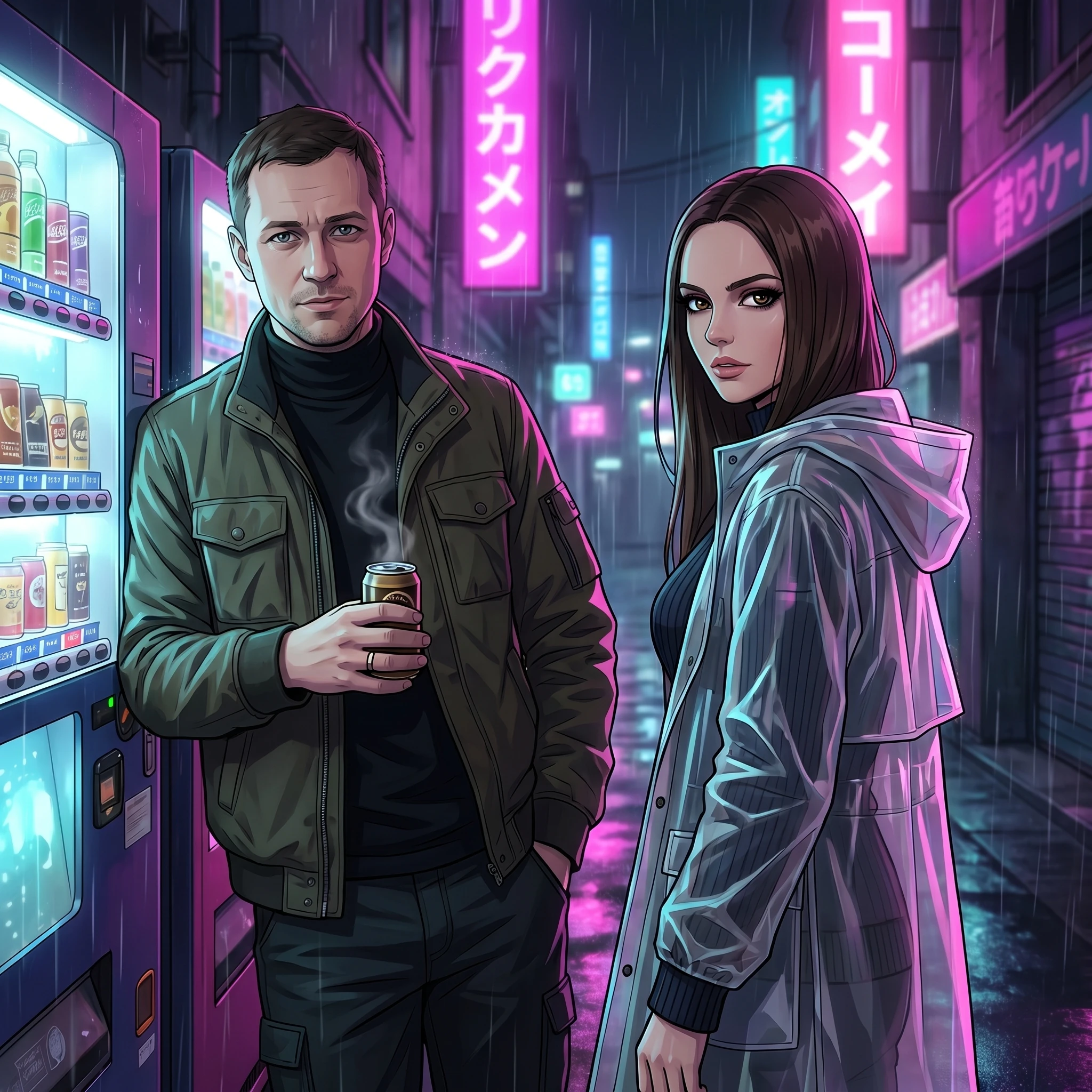 Герои городского кибер-аниме — Nano Banana Pro промт
