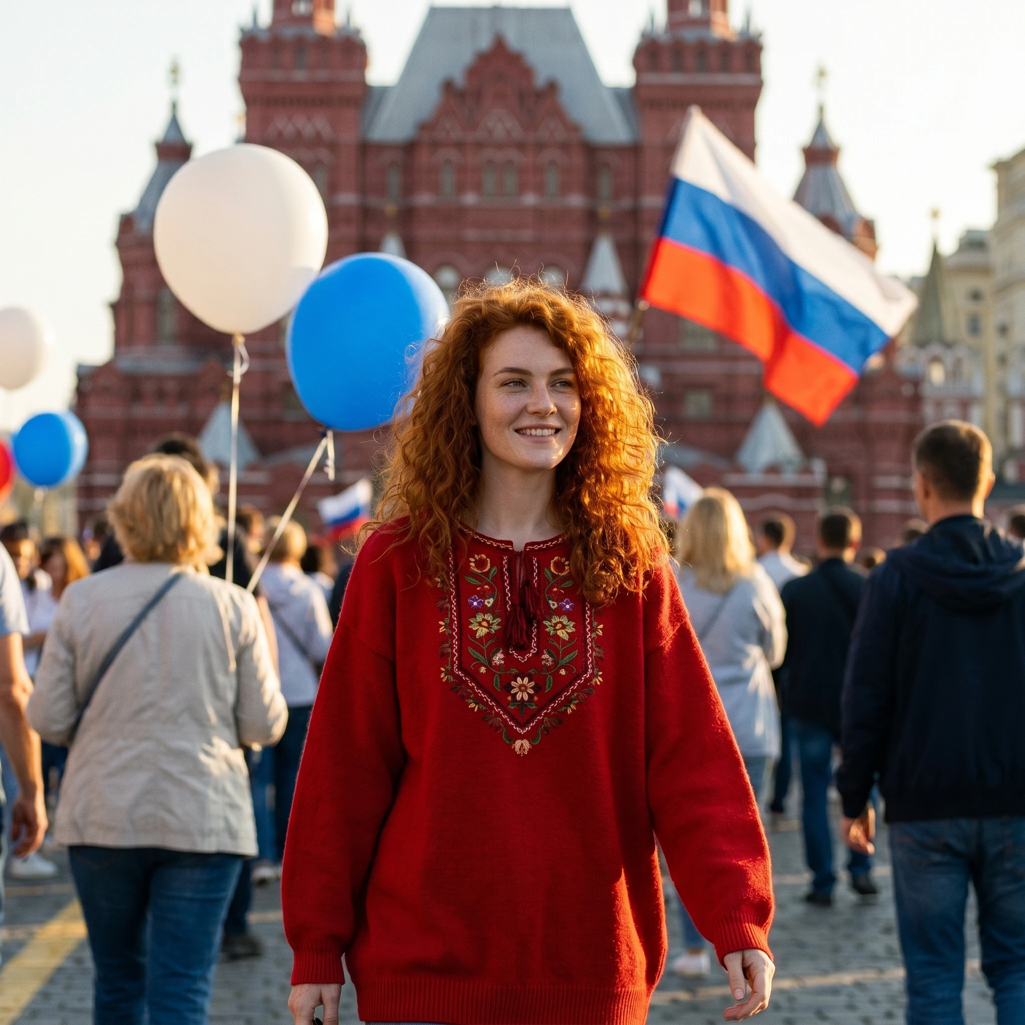 Героиня праздничной Москвы — Nano Banana Pro промт