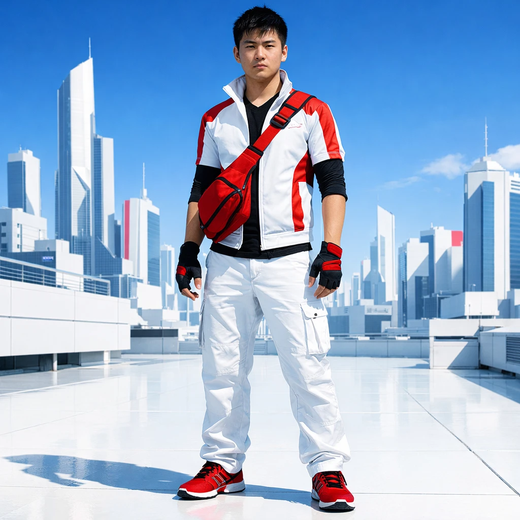 Герой в стиле игры Mirror's Edge — GPT Image 1.5 промт