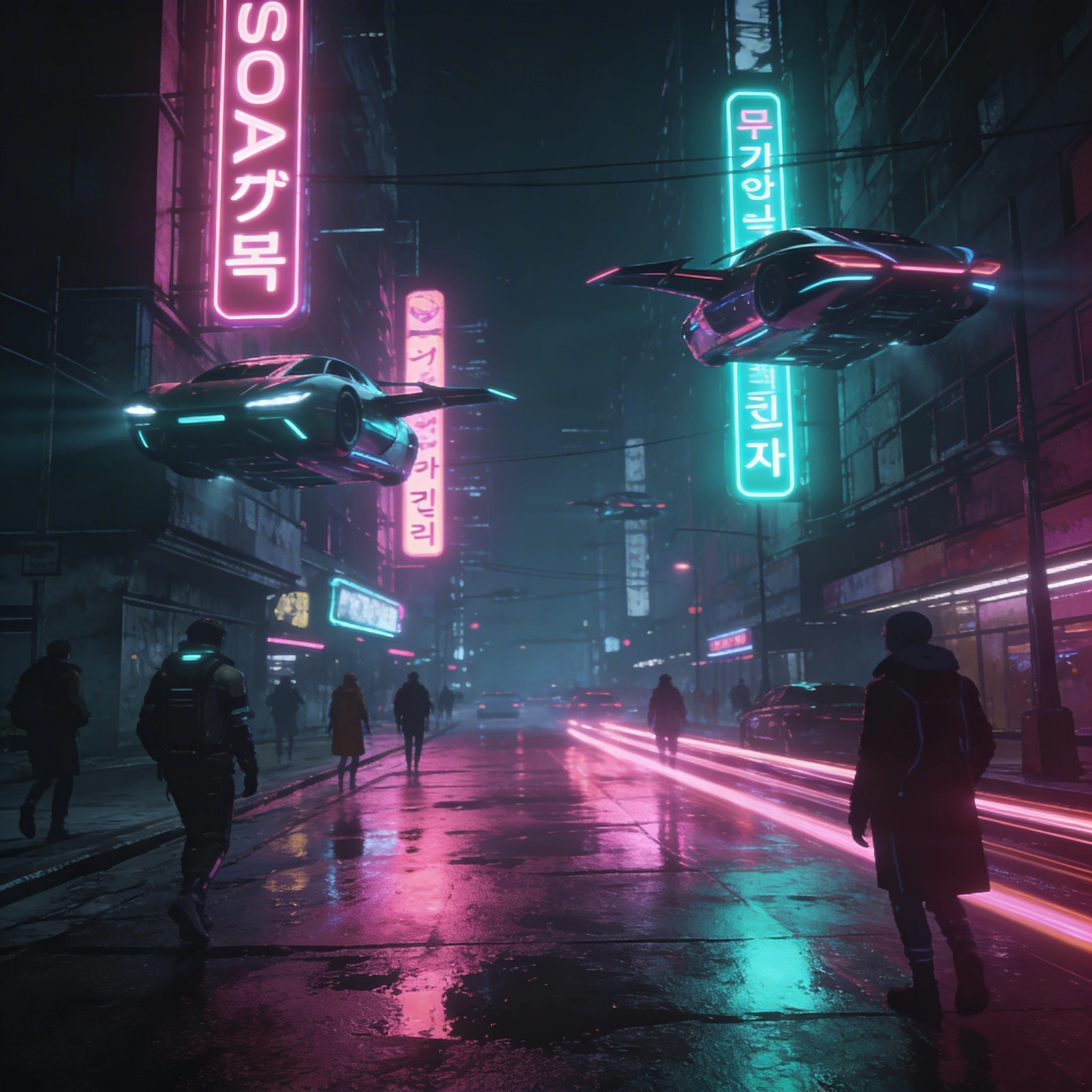 Киберпанк-улица будущего — Seedream 4.5 промт