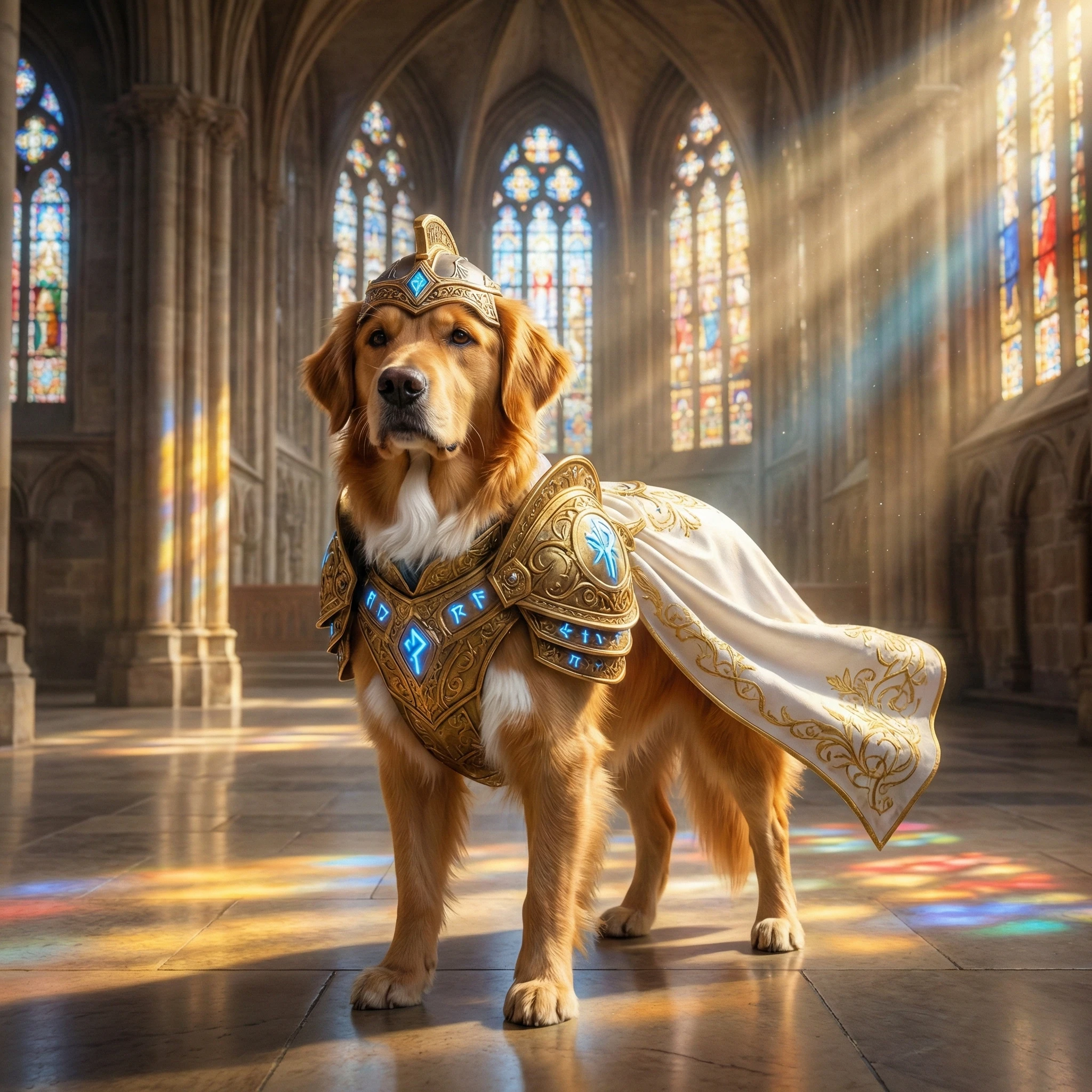 Кот в доспехах паладина — Nano Banana Pro промт