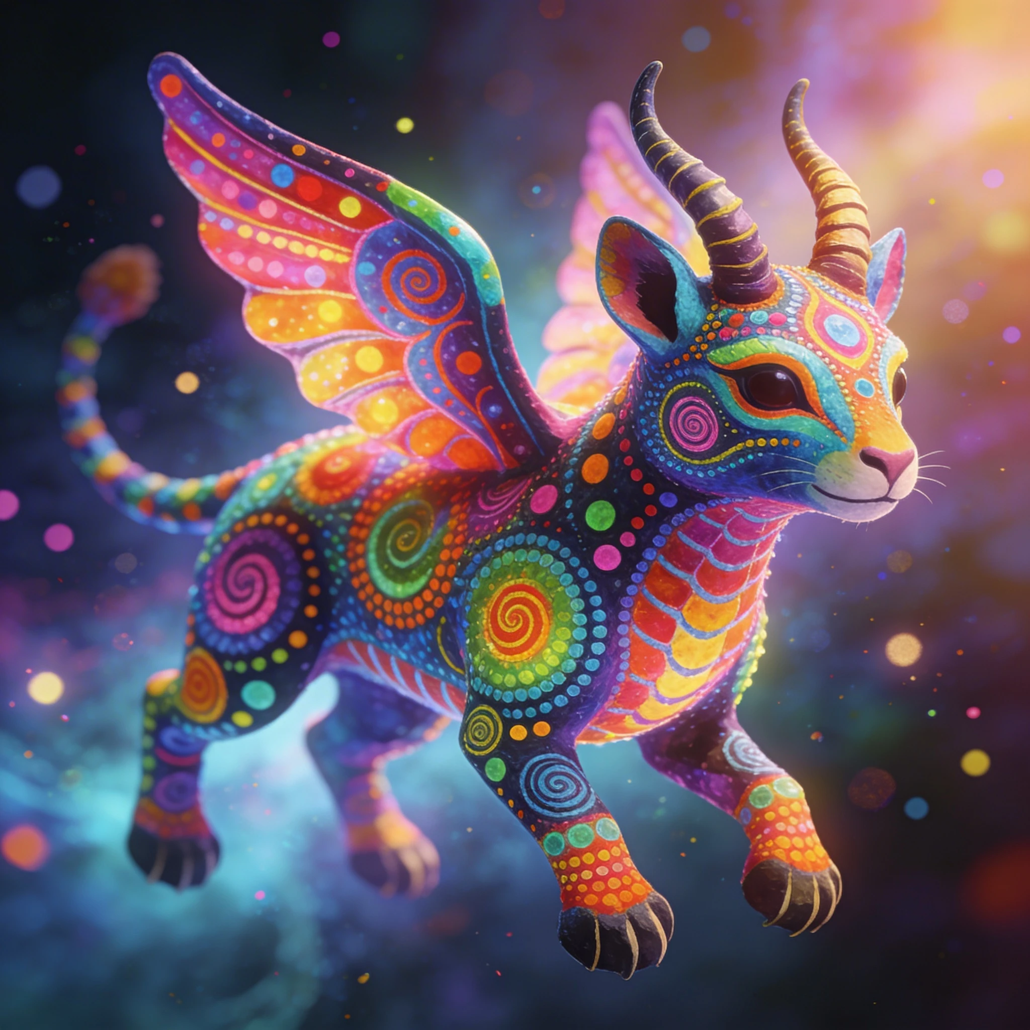Кот в стиле «Мексиканское алебрихе» — Seedream 4.5 промт