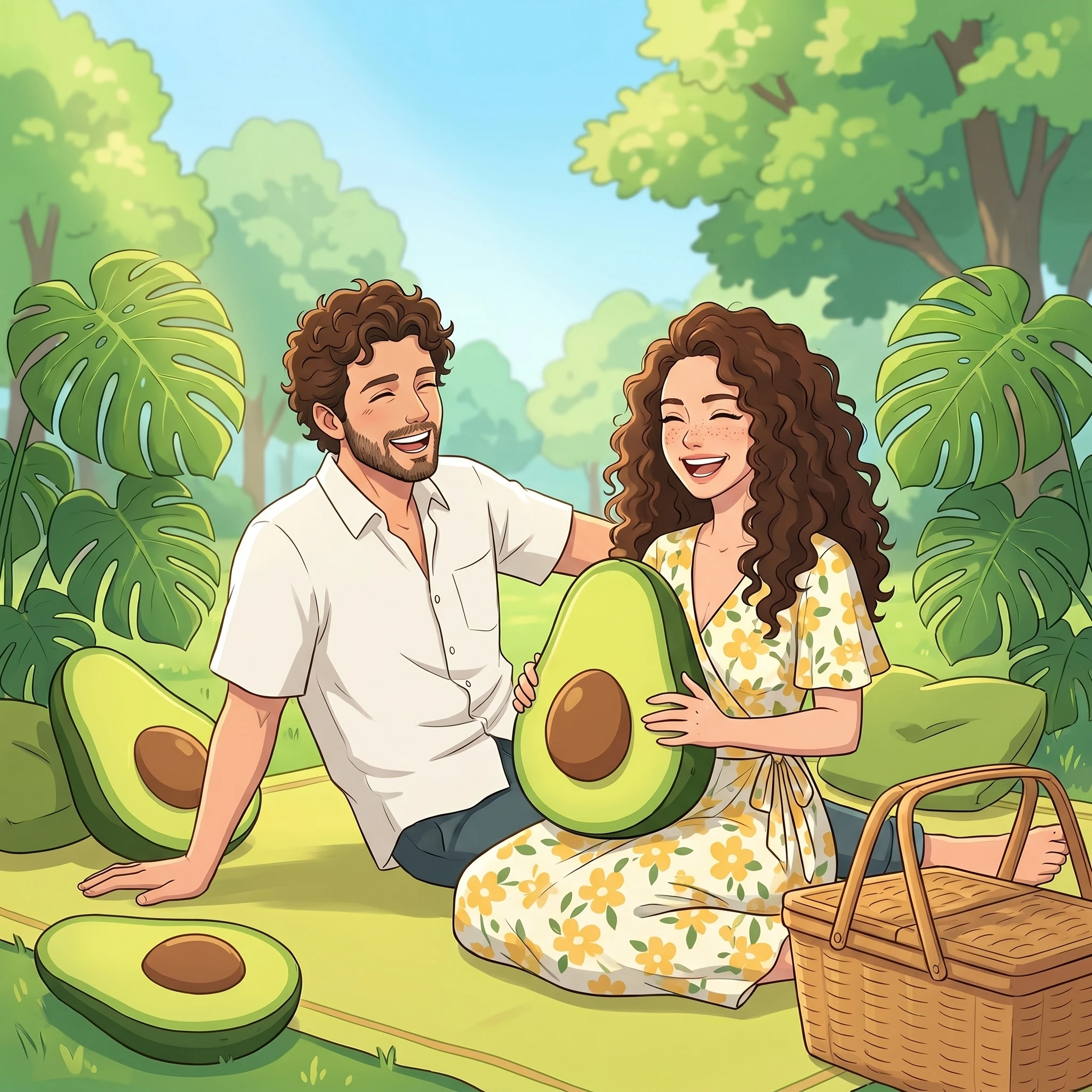 Летний пикник в стиле аниме — Nano Banana Pro промт