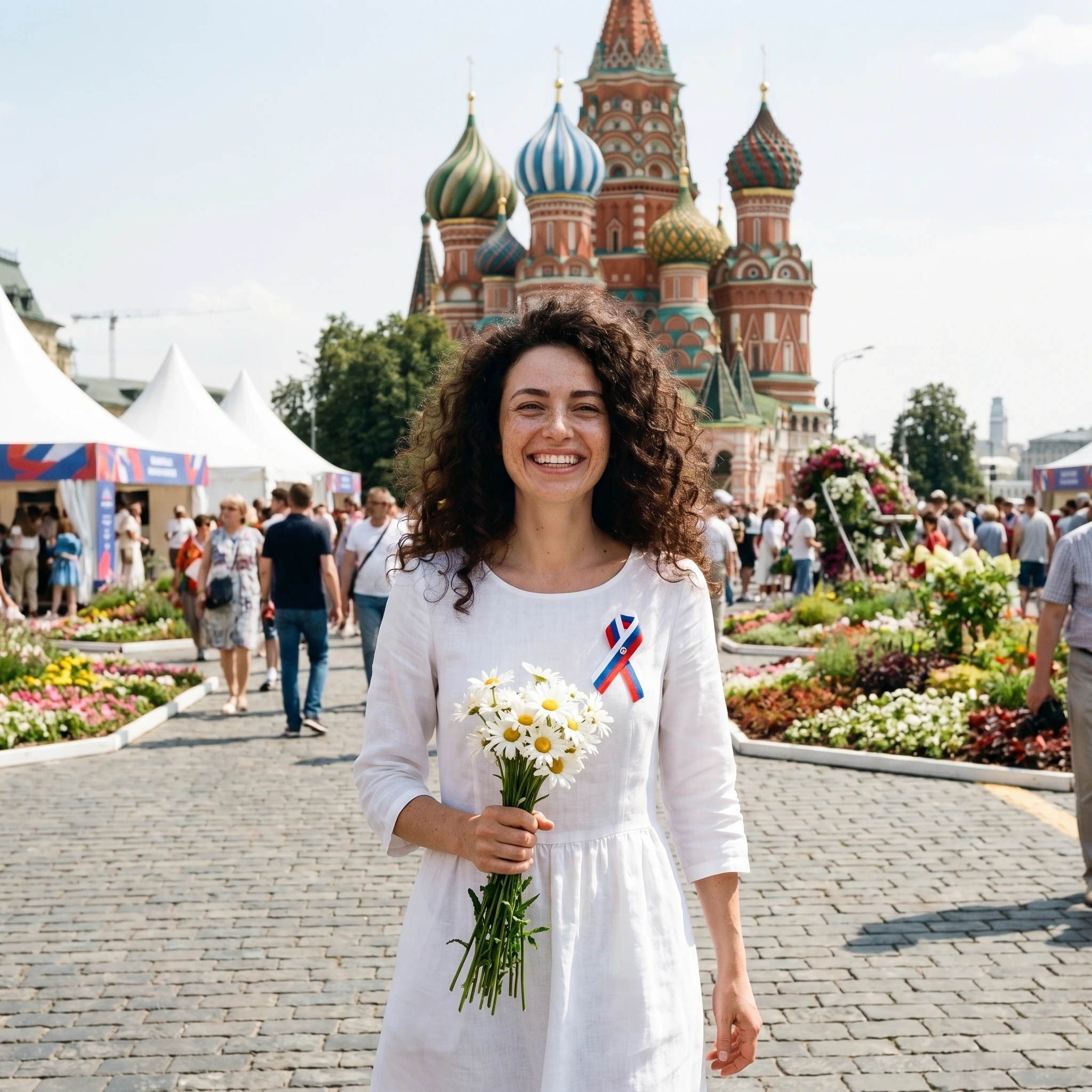 Лето в центре Москвы: День России — Nano Banana Pro промт