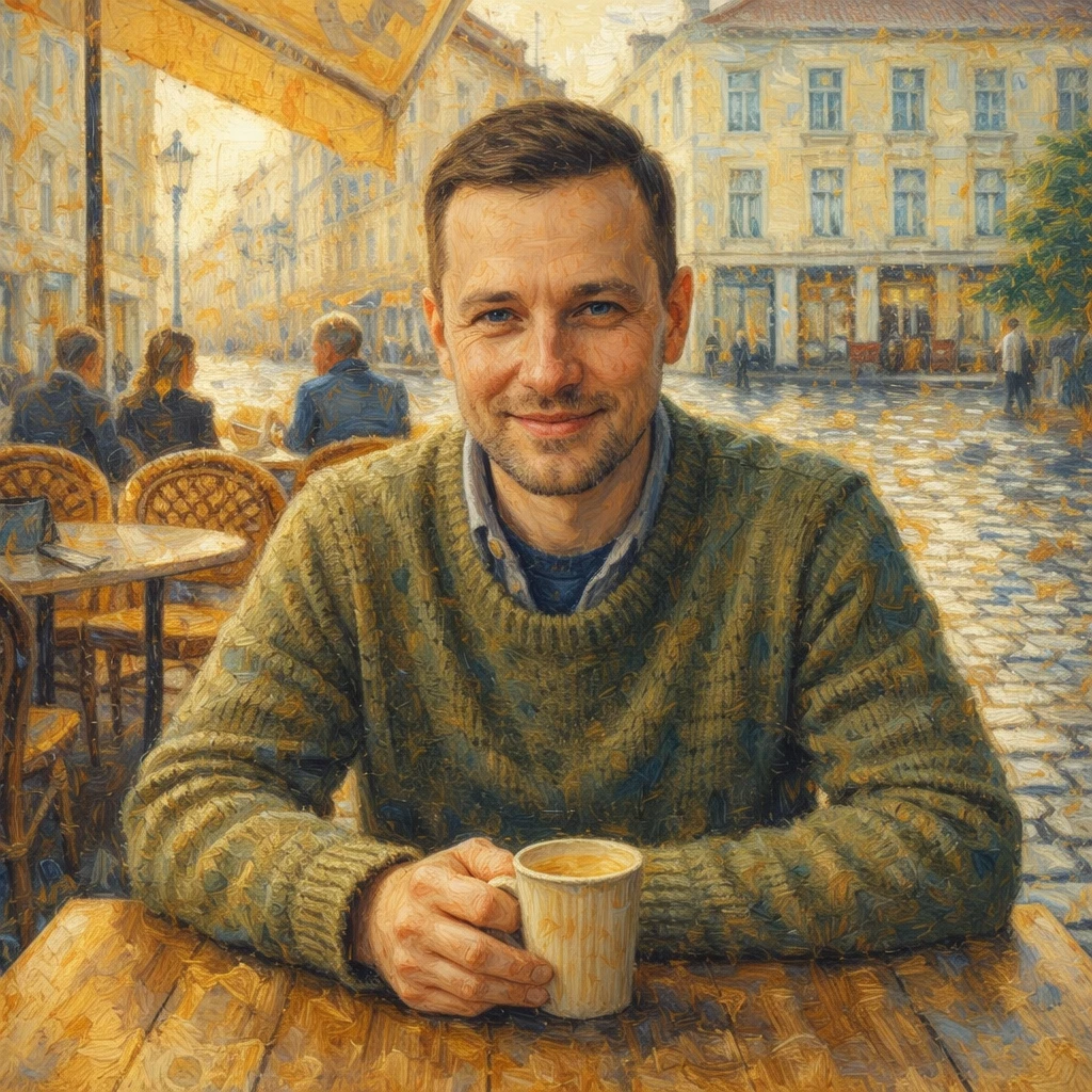 Масляная живопись: Утренний кофе — GPT Image 1.5 промт