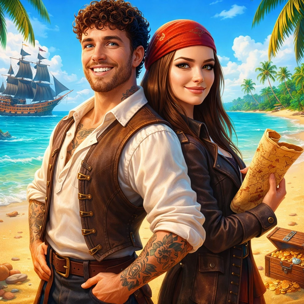 Мультфильм: Пиратские приключения — GPT Image 1.5 промт