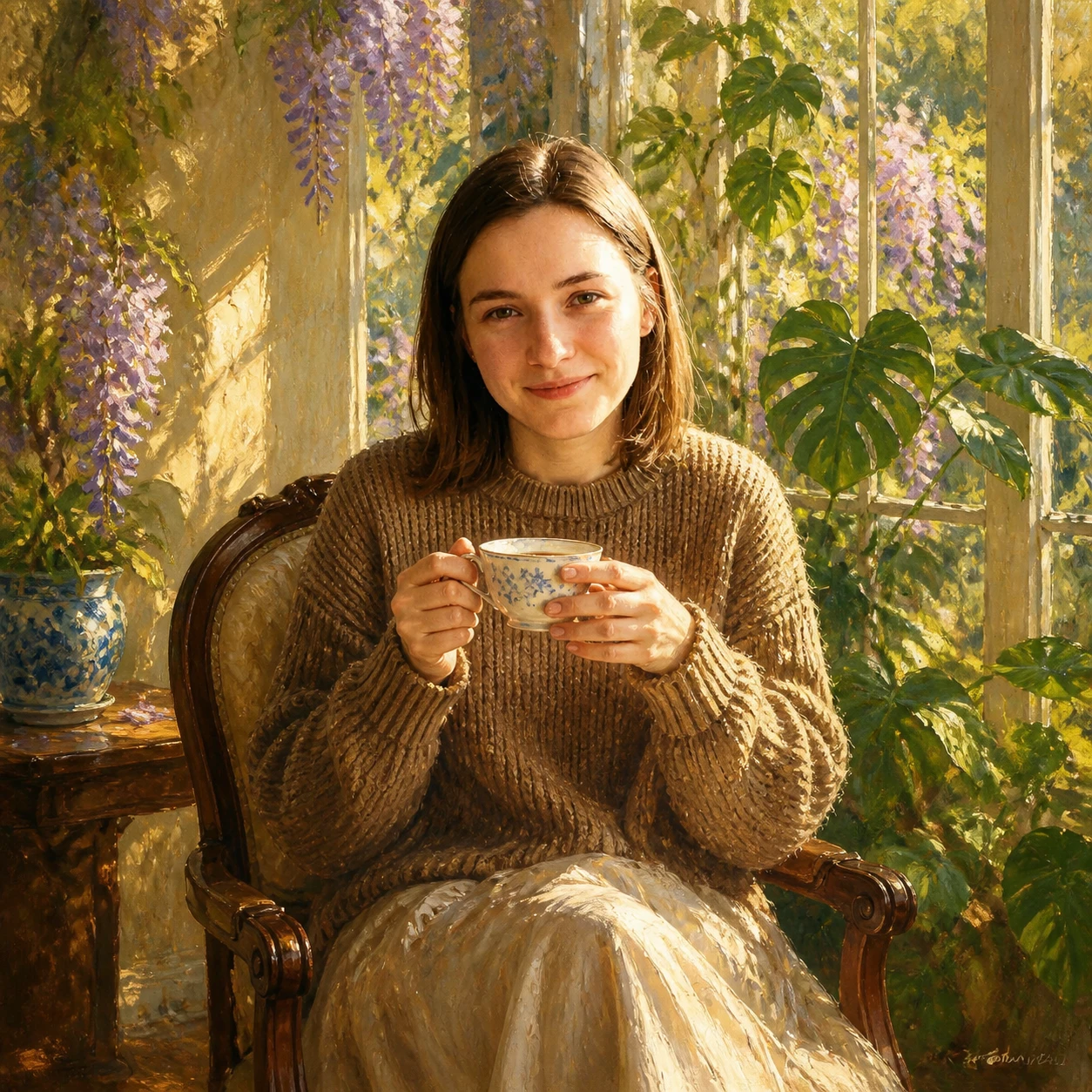 Муза в стиле Клода Моне — GPT Image 1.5 промт