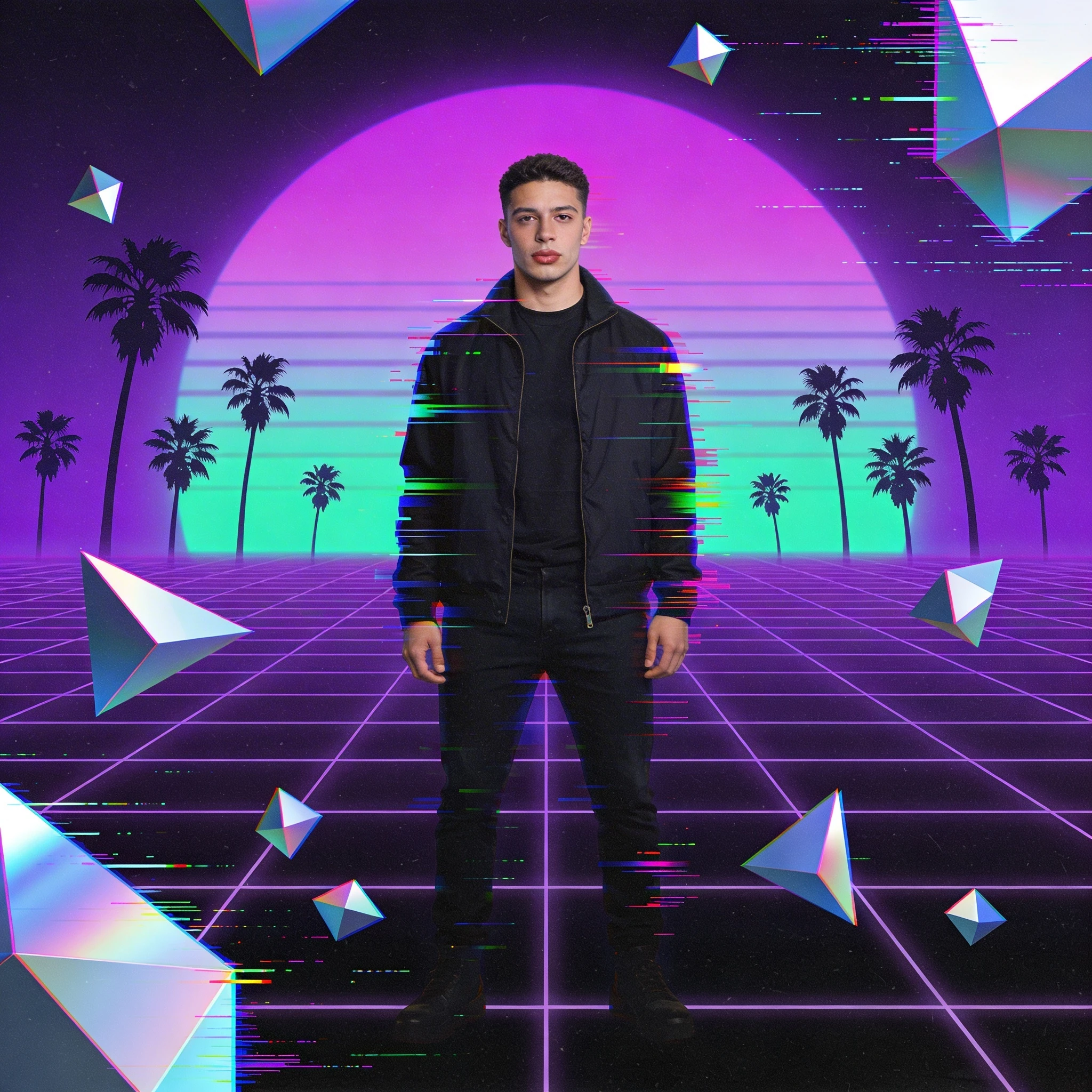 Обложка альбома в стиле Vaporwave — Seedream 4.5 промт