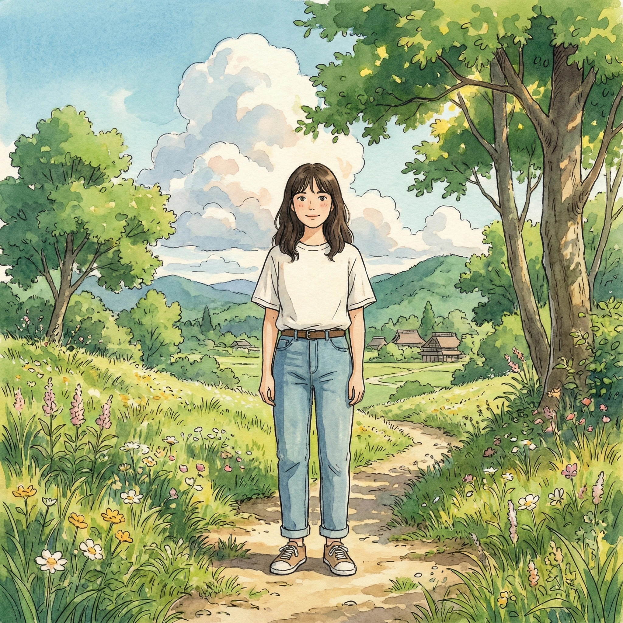 Персонаж аниме Studio Ghibli — Nano Banana Pro промт