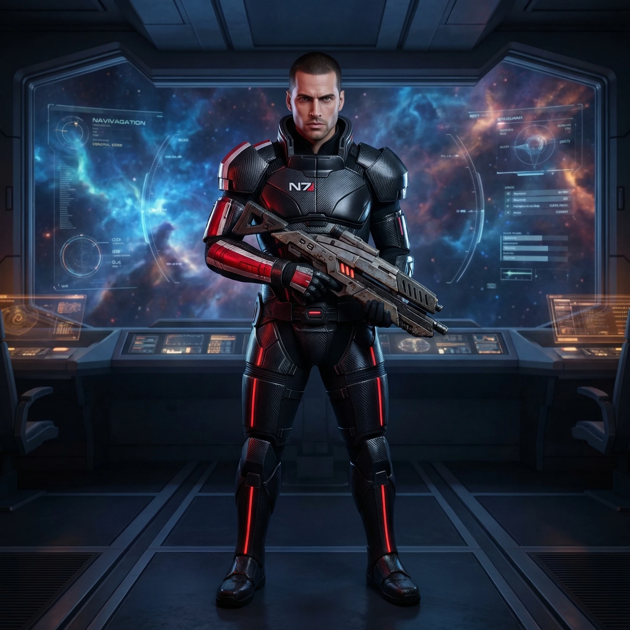 Персонаж игры «Mass Effect» — Nano Banana Pro промт