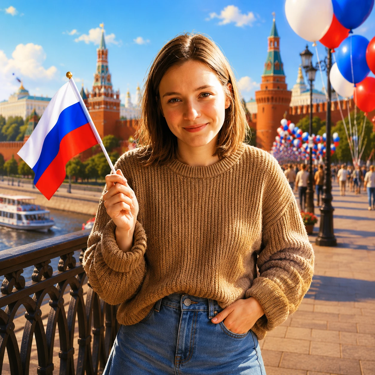 Праздничная открытка: День России — GPT Image 1.5 промт