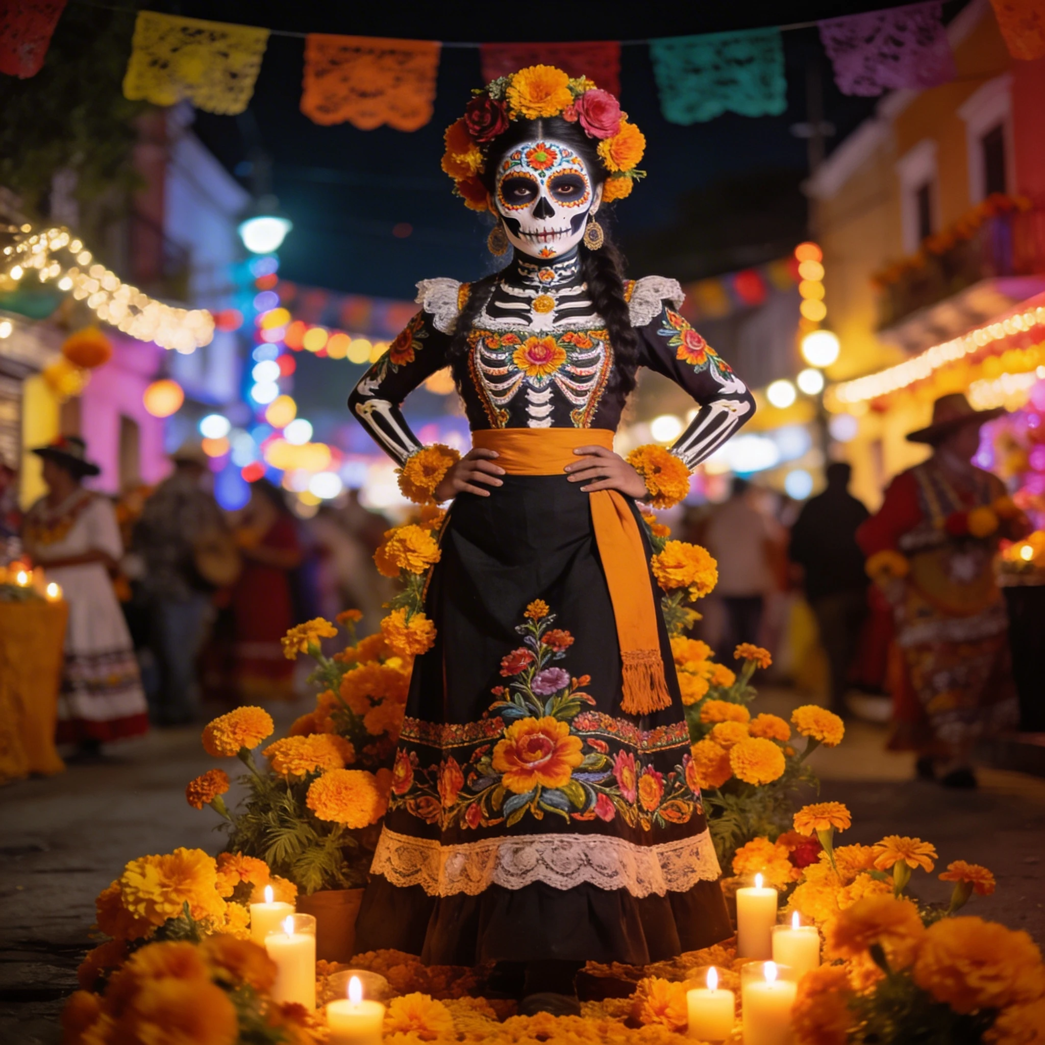 Праздник Дня Мертвых (Dia de los Muertos) — Seedream 4.5 промт