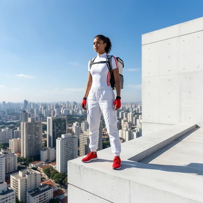 Эстетика видеоигры «Mirror's Edge» — AI промт для Nano Banana Pro
