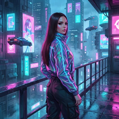 Героиня киберпанк-аниме — AI промт для Nano Banana Pro