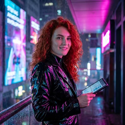 Героиня киберпанк-детектива — AI промт для Nano Banana Pro