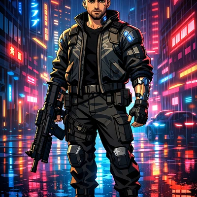 Герой аниме в стиле Cyber-Punk 2077 — AI промт для GPT Image 1.5