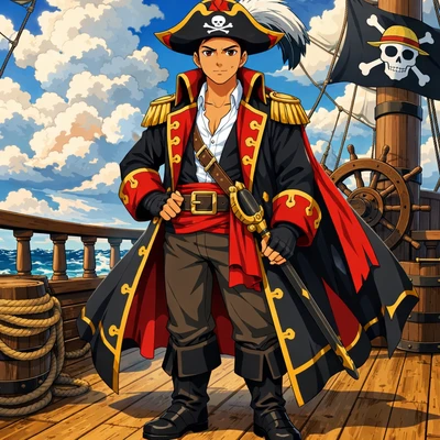 Герой манги «One Piece» на корабле — AI промт для GPT Image 1.5