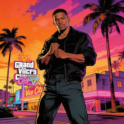 Герой в стиле GTA Loading Screen — AI промт для Seedream 4.5