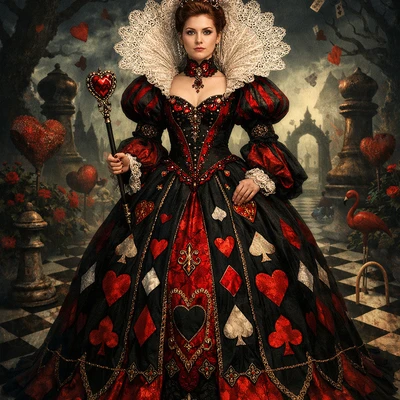 Карточная королева Wonderland — AI промт для GPT Image 1.5