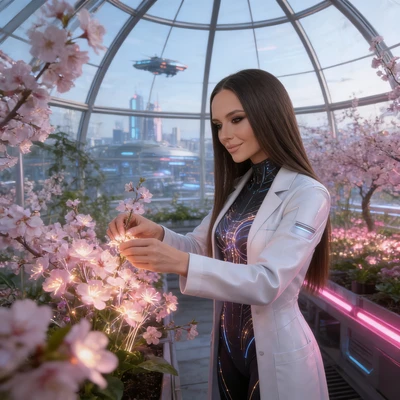 Кибер-Садовник: Весна 2099 — AI промт для Seedream 4.5
