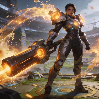 Кибер-спортсмен в стиле League of Legends — AI промт для Seedream 4.5