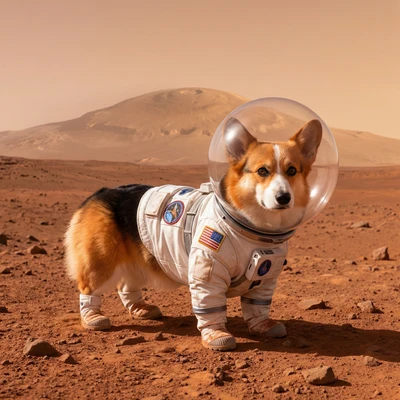 Кот-космонавт на Марсе — AI промт для Nano Banana Pro