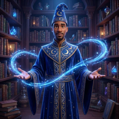 Маг в стиле мультфильмов Disney — AI промт для Nano Banana Pro