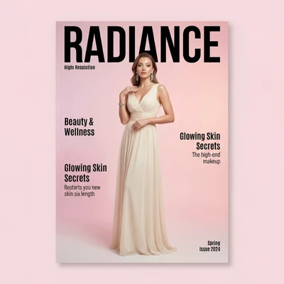 Обложка Beauty-журнала «Radiance» — AI промт для Nano Banana Pro