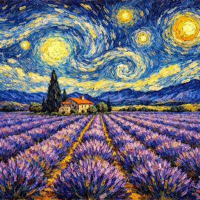 Пейзаж в стиле Ван Гога — AI промт для GPT Image 1.5