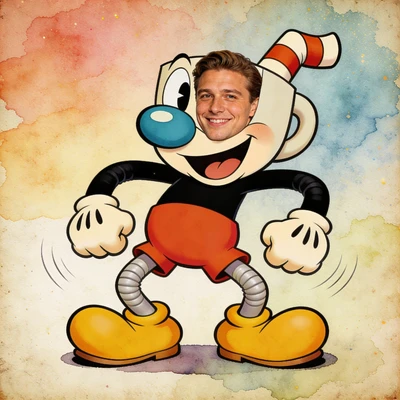 Персонаж игры «Cuphead» (Ру рисованный) — AI промт для Seedream 4.5