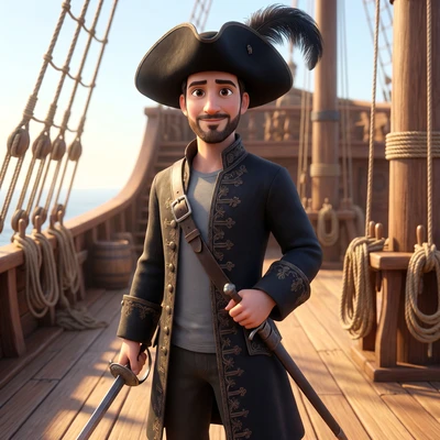 Пират в стиле мультфильмов Disney — AI промт для Nano Banana Pro