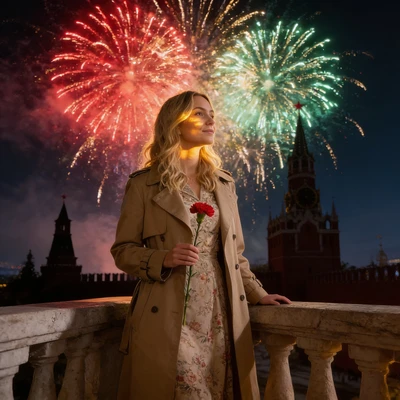 Победный салют над Москвой — AI промт для Seedream 4.5
