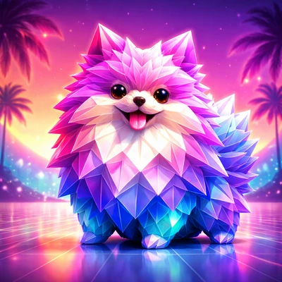 Полигональный песик в стиле «Low-Poly Art» — AI промт для GPT Image 1.5
