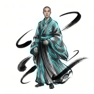 Стиль «Кибер-Дзен» (Cyber-Zen Art Style) — AI промт для Nano Banana Pro