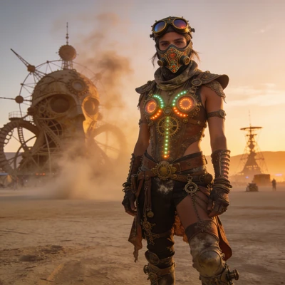 Танцор на фестивале Burning Man — AI промт для Seedream 4.5