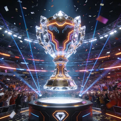 Трофейный кубок видеоигрового чемпиона — AI промт для Seedream 4.5