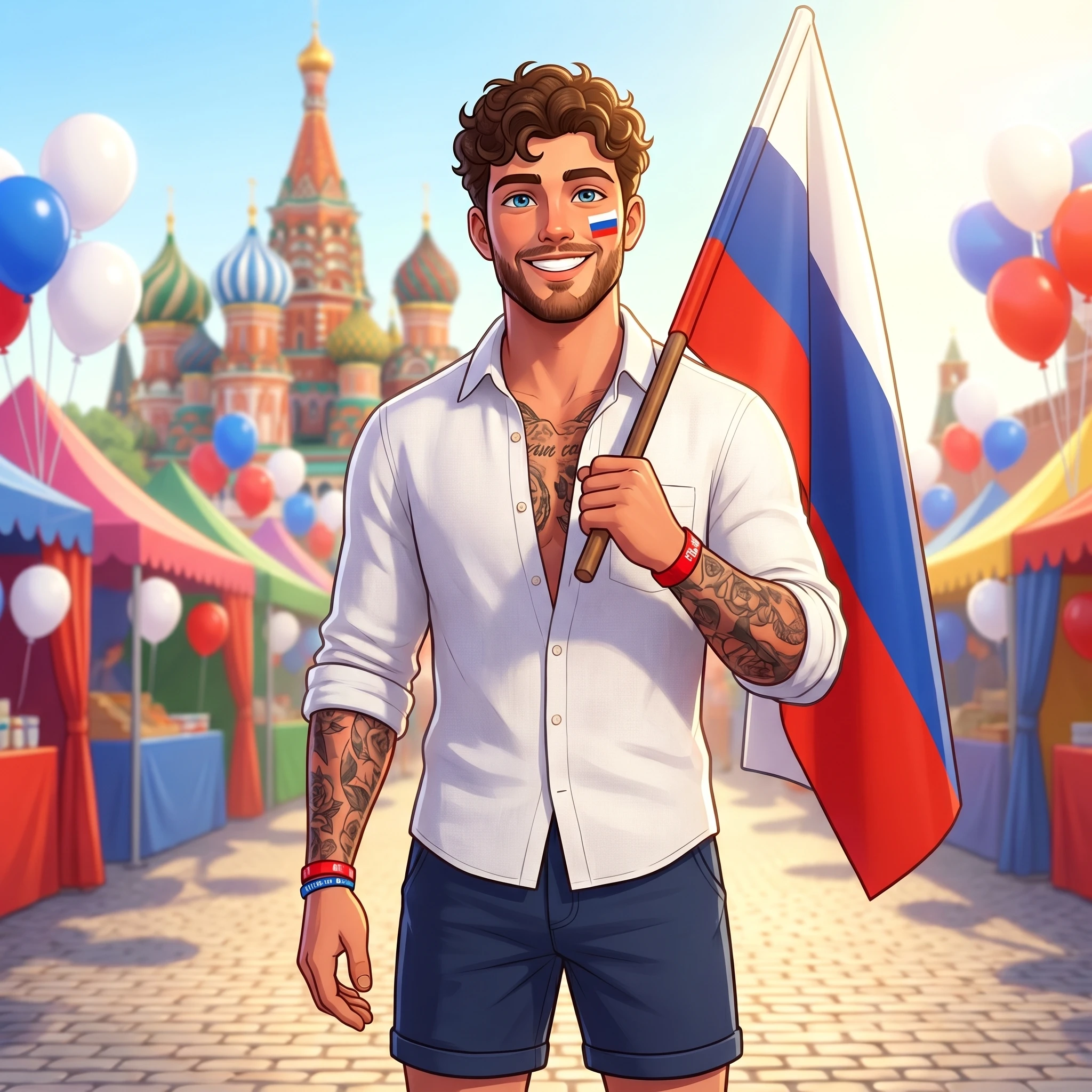 Триколор: Летний Праздник в Москве — Nano Banana Pro промт