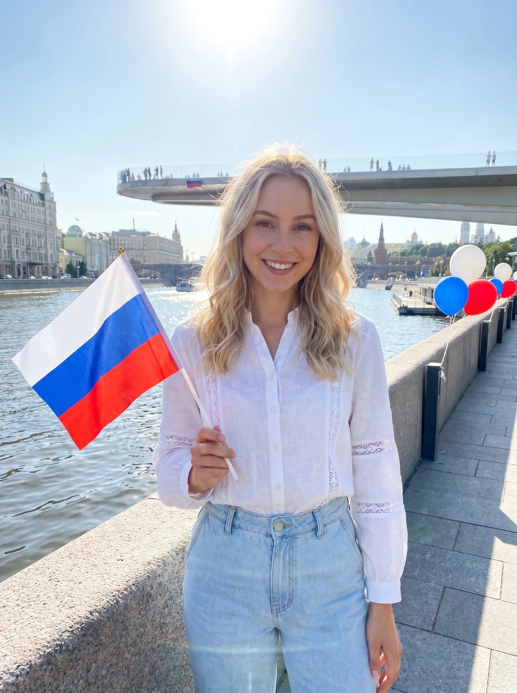 Триколор над Москвой-рекой — Nano Banana Pro промт