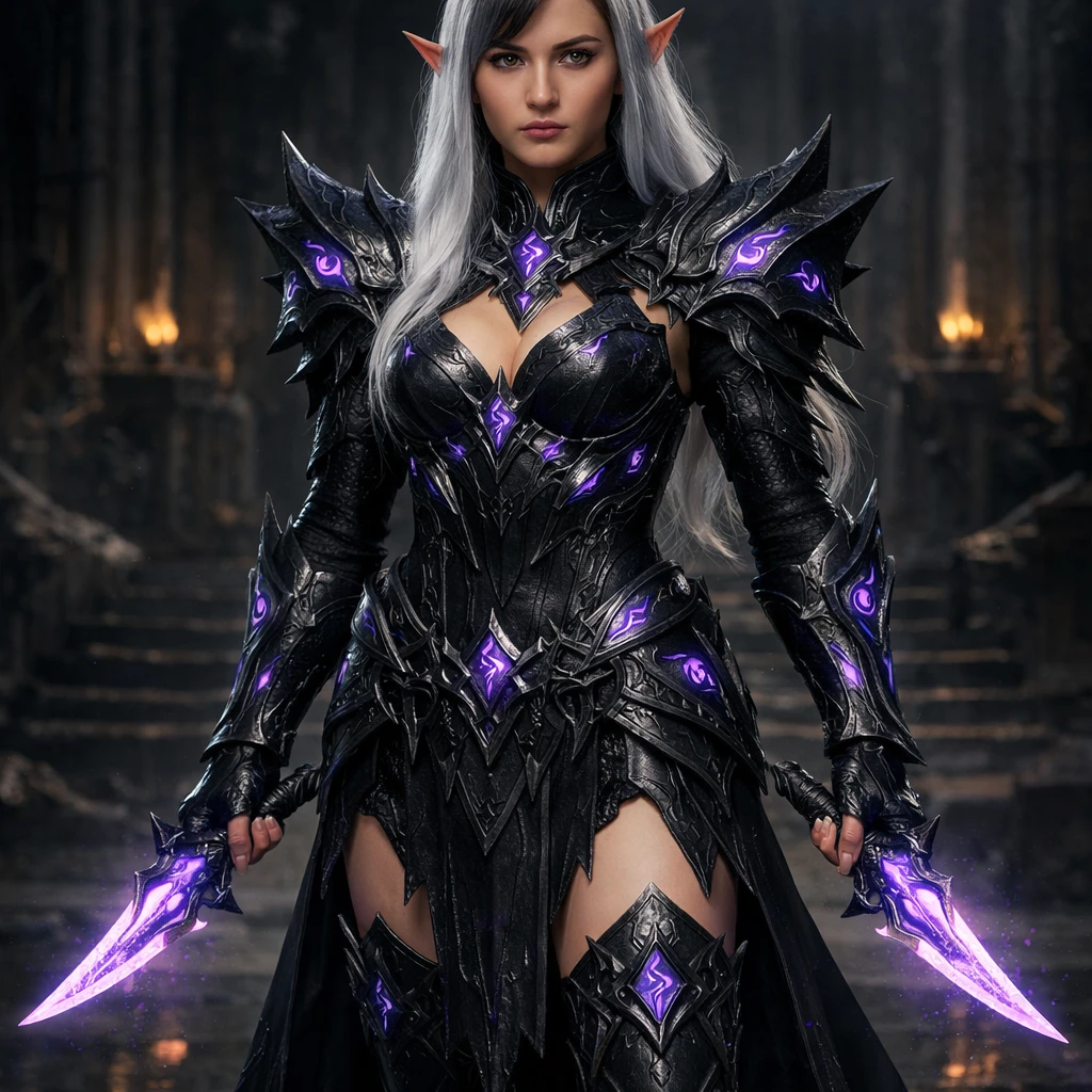Тёмный эльф в стиле «Lineage II» — GPT Image 1.5 промт