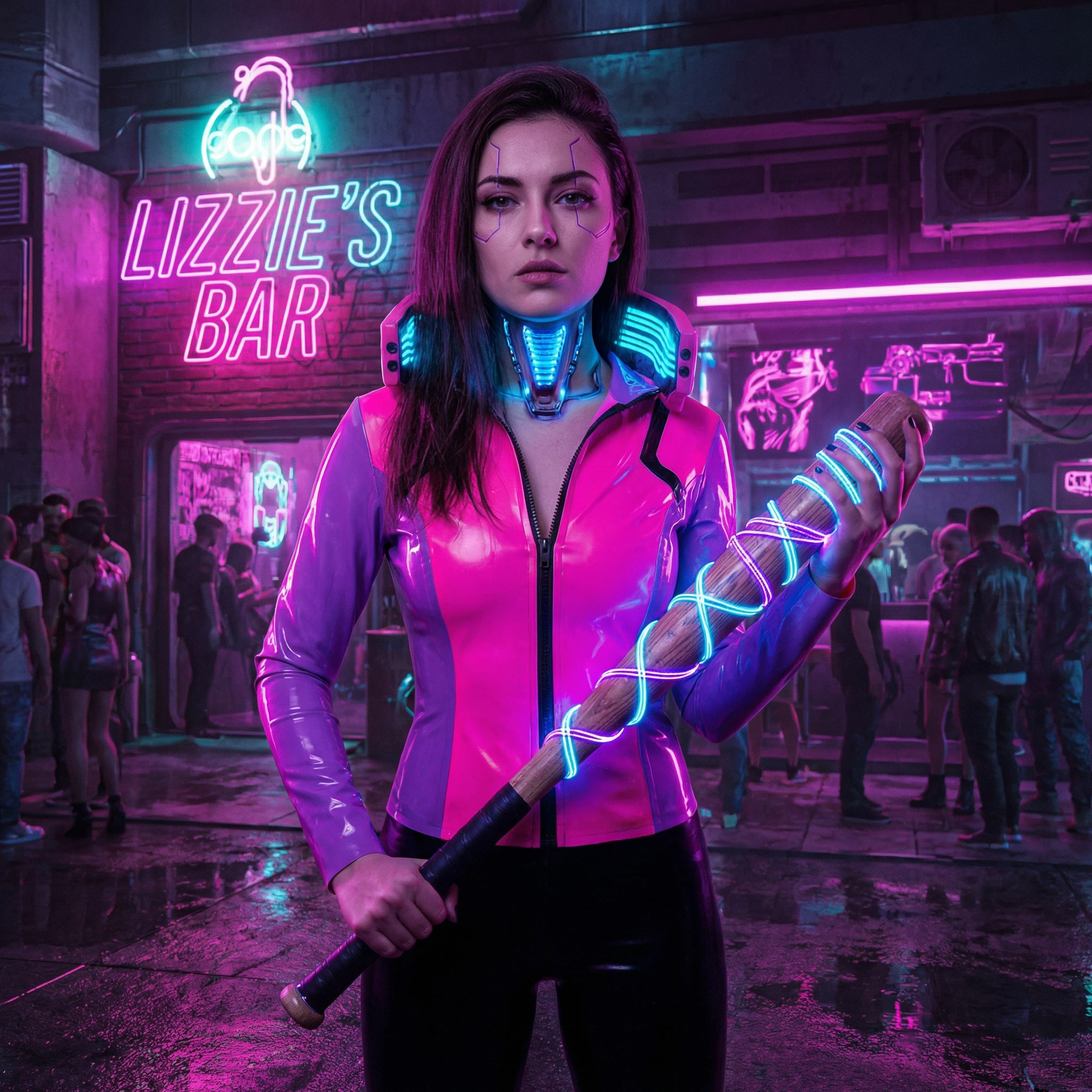 В стиле игры «Cyberpunk 2077» (Mox Gang) — Nano Banana Pro промт