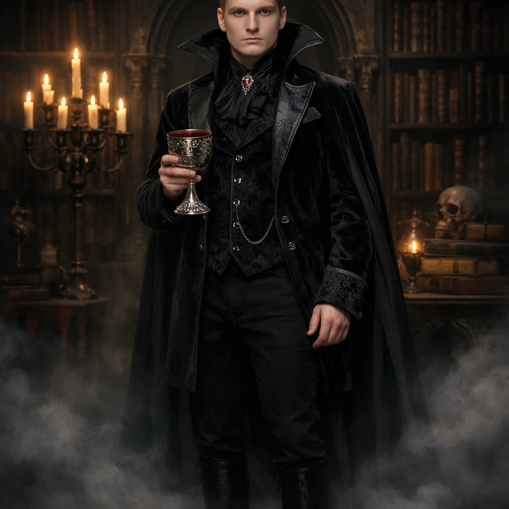 Вампир в готическом замке — GPT Image 1.5 промт