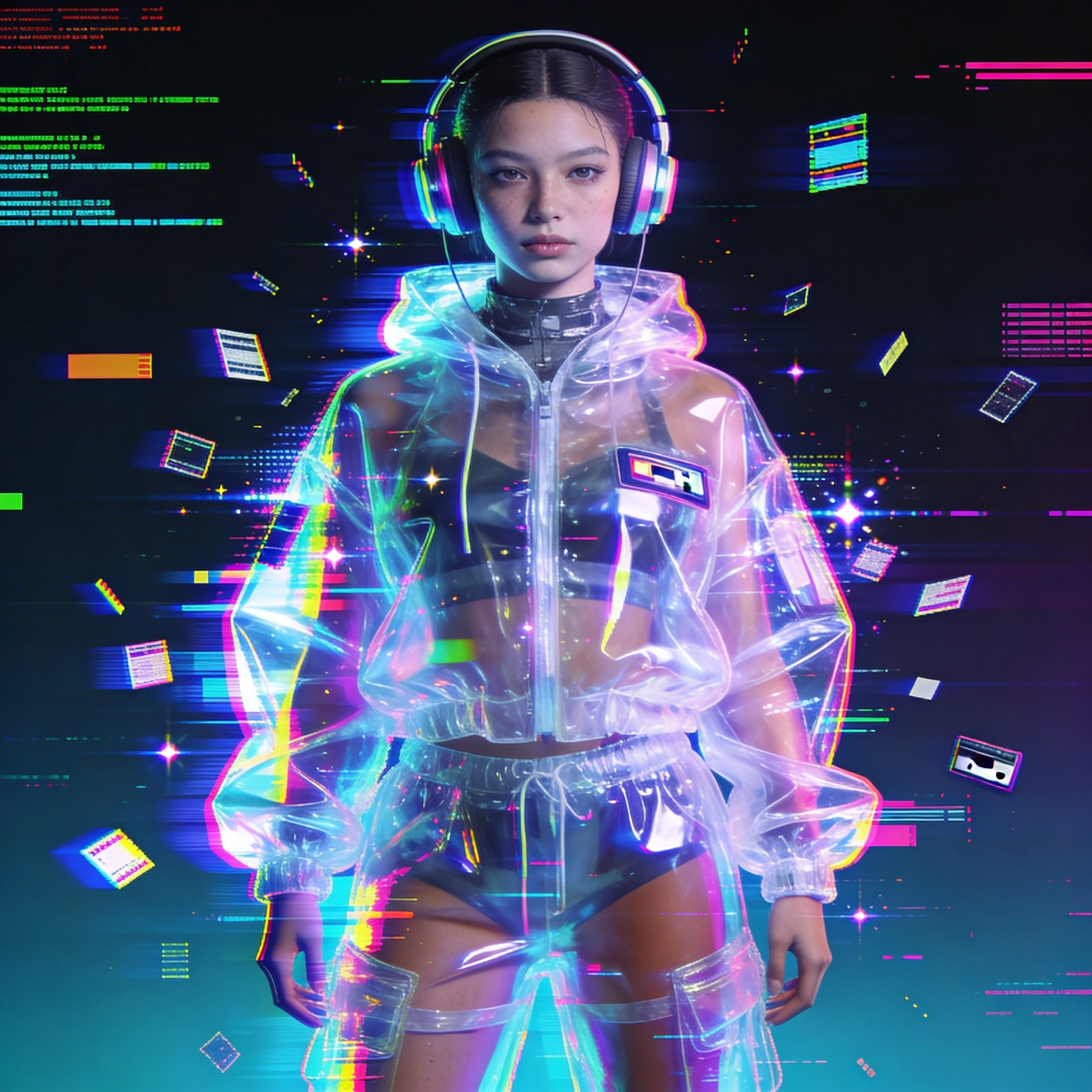 Виртуальный аватар в стиле Glitchcore — Seedream 4.5 промт