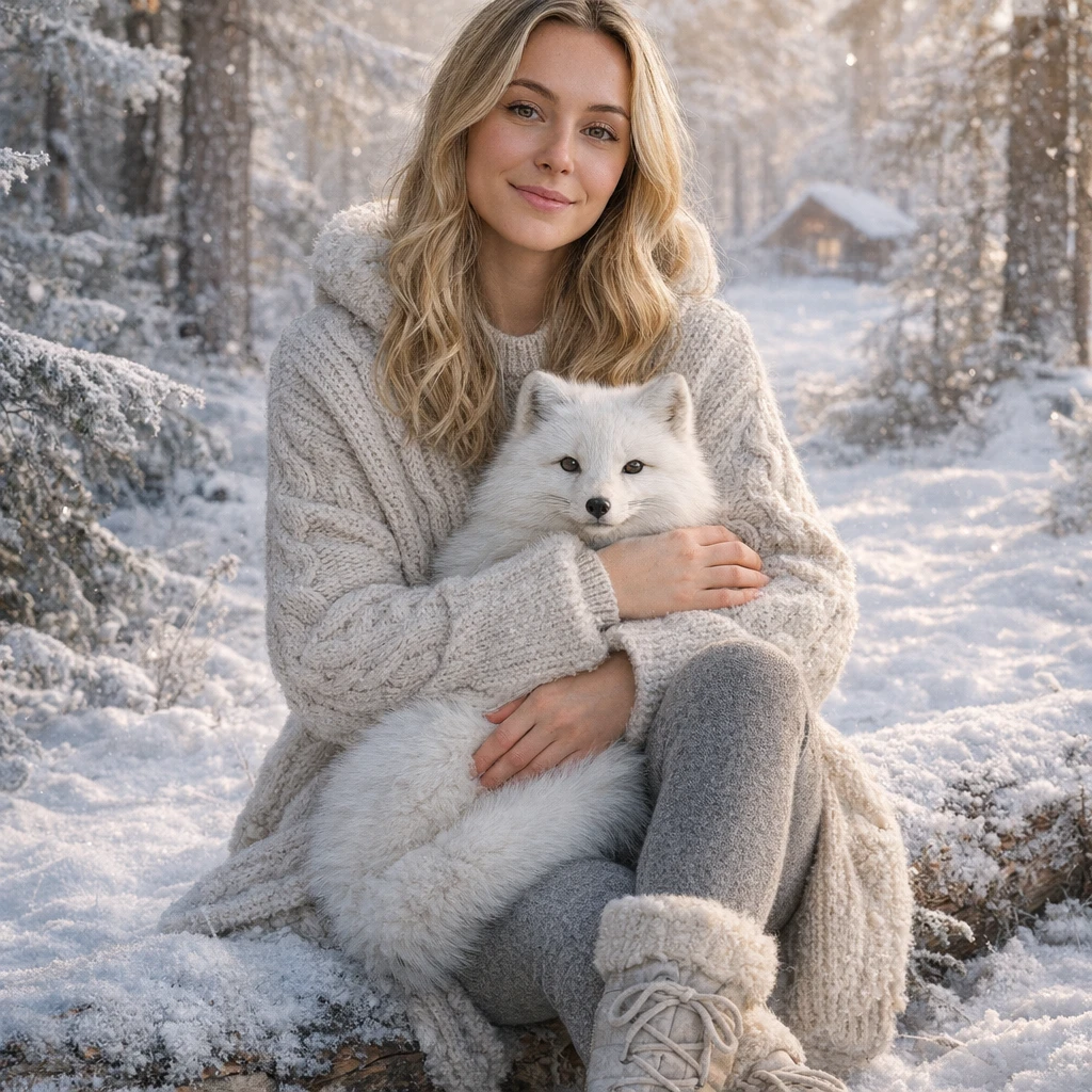 Заклинательница снежных лисиц — GPT Image 1.5 промт