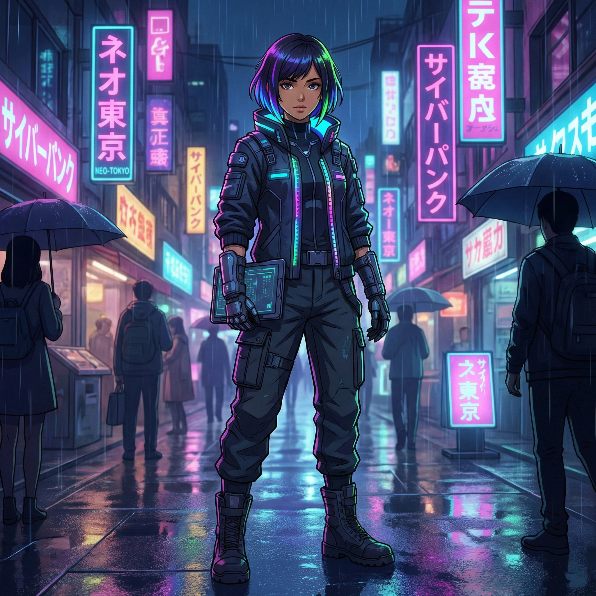 Звезда киберпанка в стиле аниме — Nano Banana Pro промт